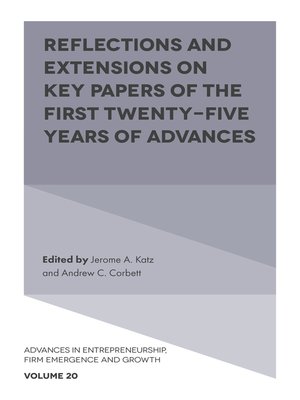 cover image of Advances in Entrepreneurship, Firm Emergence and Growth, Volume 20